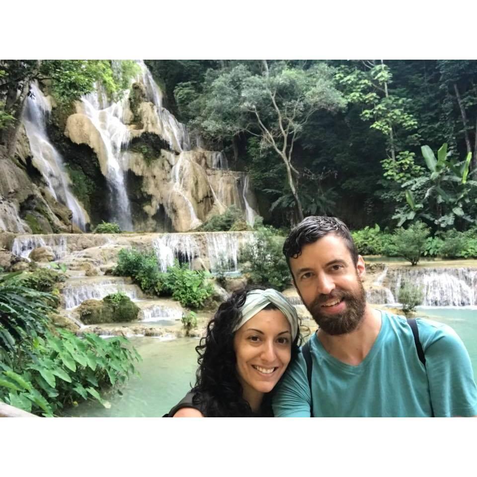 Matt and I at Kuang SI Falls in Laos