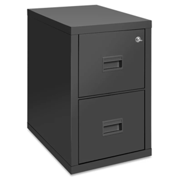 Vertical Fire-Resistant File Cabinet - 2 Drawer, Black