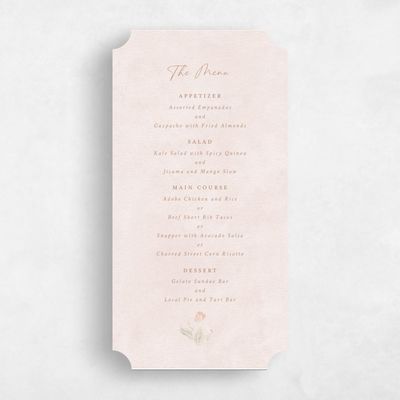 Orange Ticket Wedding Menu - Muriano