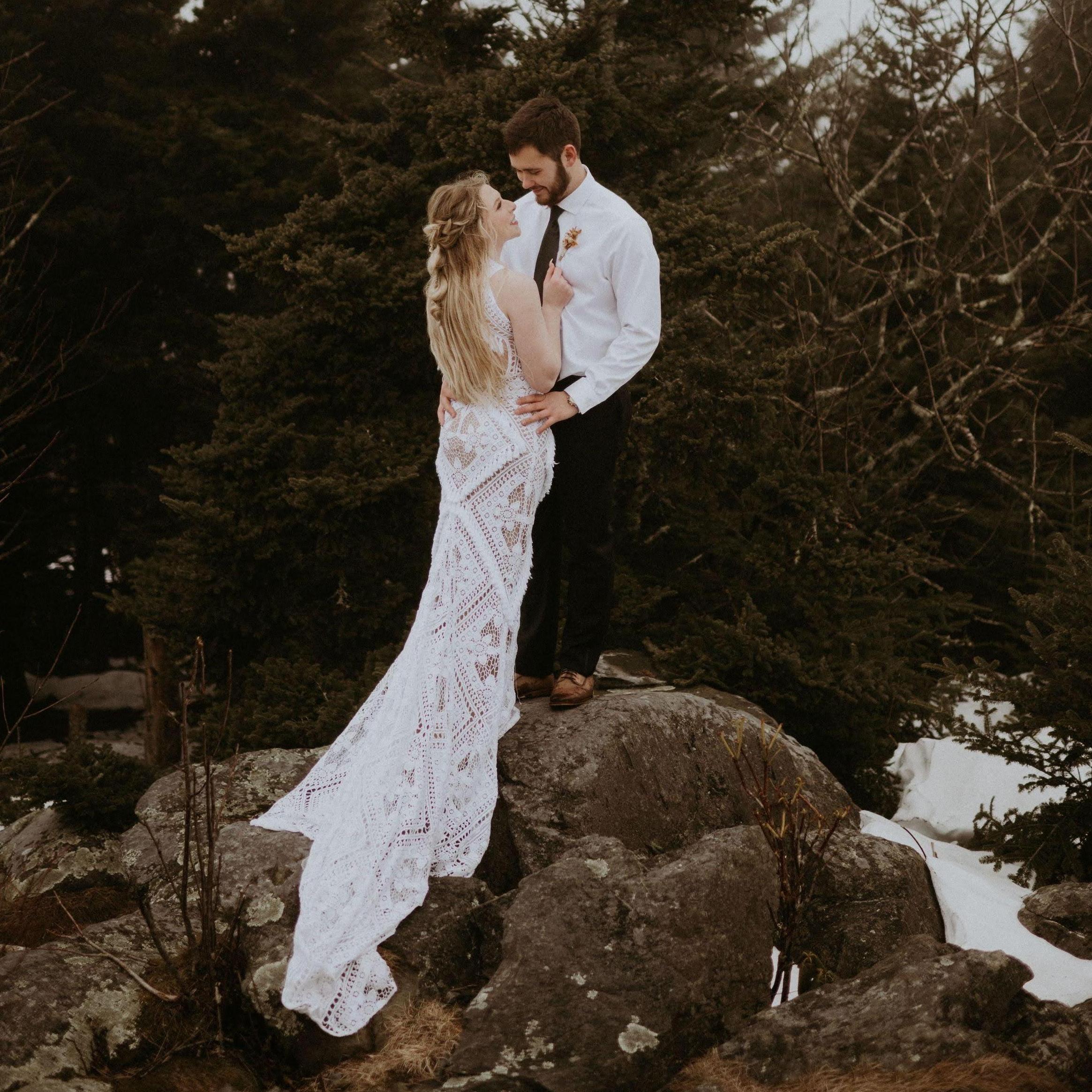 Bridal portraits from photoshoot on proposal day on Roan Mountain. (February 12, 2021)