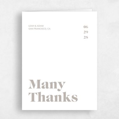 Grey Letterpress Wedding Thank You - Everett Type Letterpress
