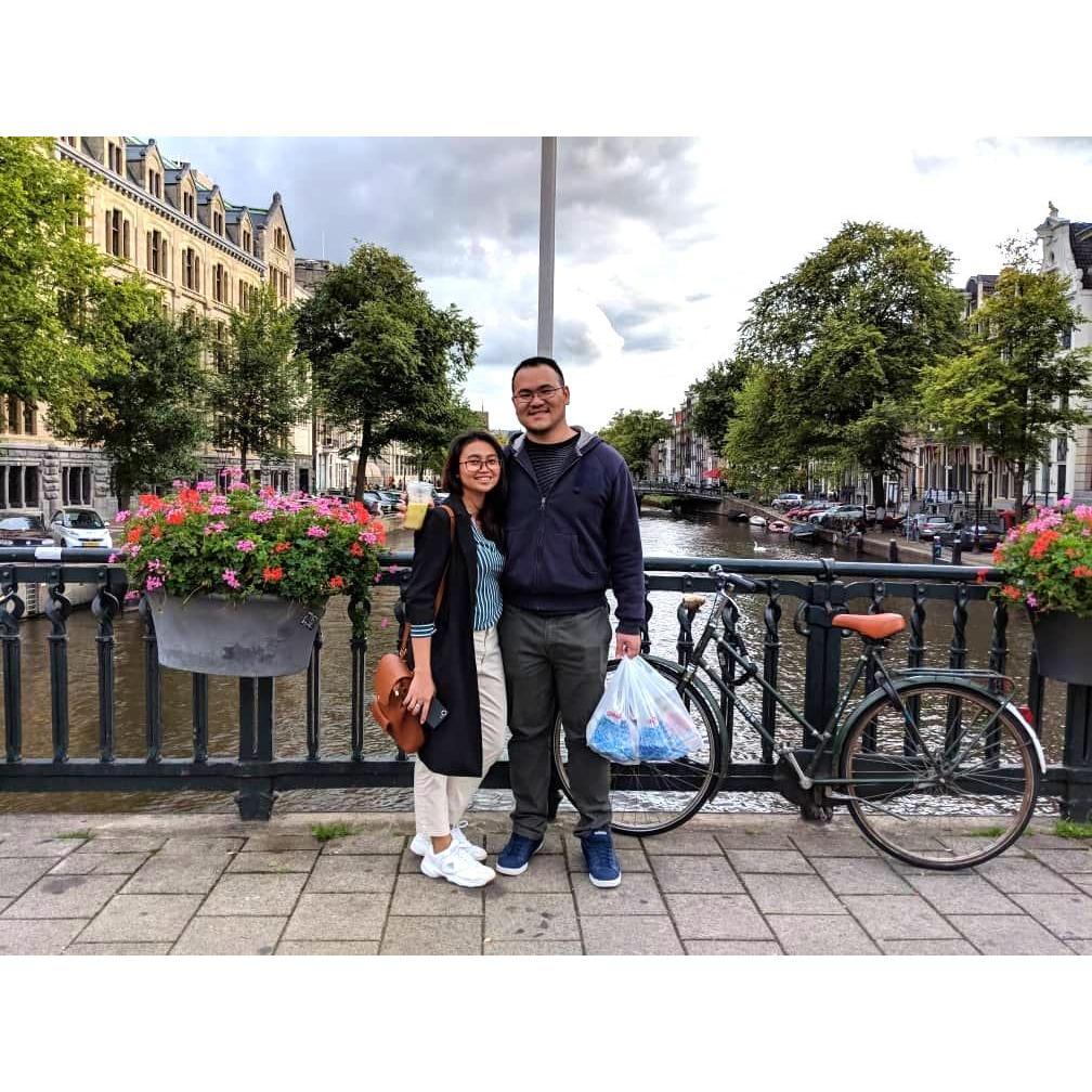 We love Amsterdam! Ken loves the weather while Adilla loves the nasi padang.