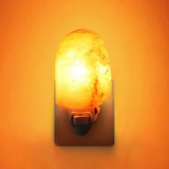 Natural Himalayan Salt Lamp, Waynewon Plug in Hand Carved Crystal Night Light – Best Living Room, Bathroom, Hallway Light [2 Bulbs]