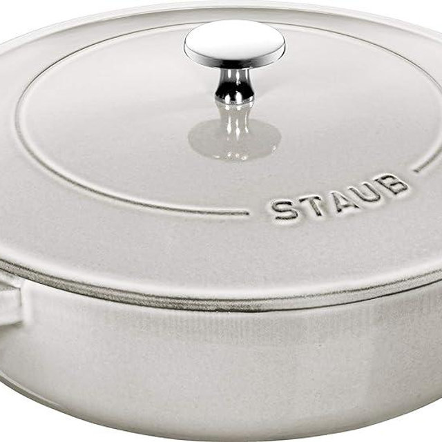 staub Braiser 40501-484 Saute Pan, Campagne, 9.4 inches (24 cm), Both Hands, Cast Enameled Pot, Shallow Type, Sukiyaki, Induction Compatible, Japanese Serial Number Included