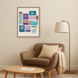 Pisces Matchbooks Linen FC Print Framed Canvas Wall Art