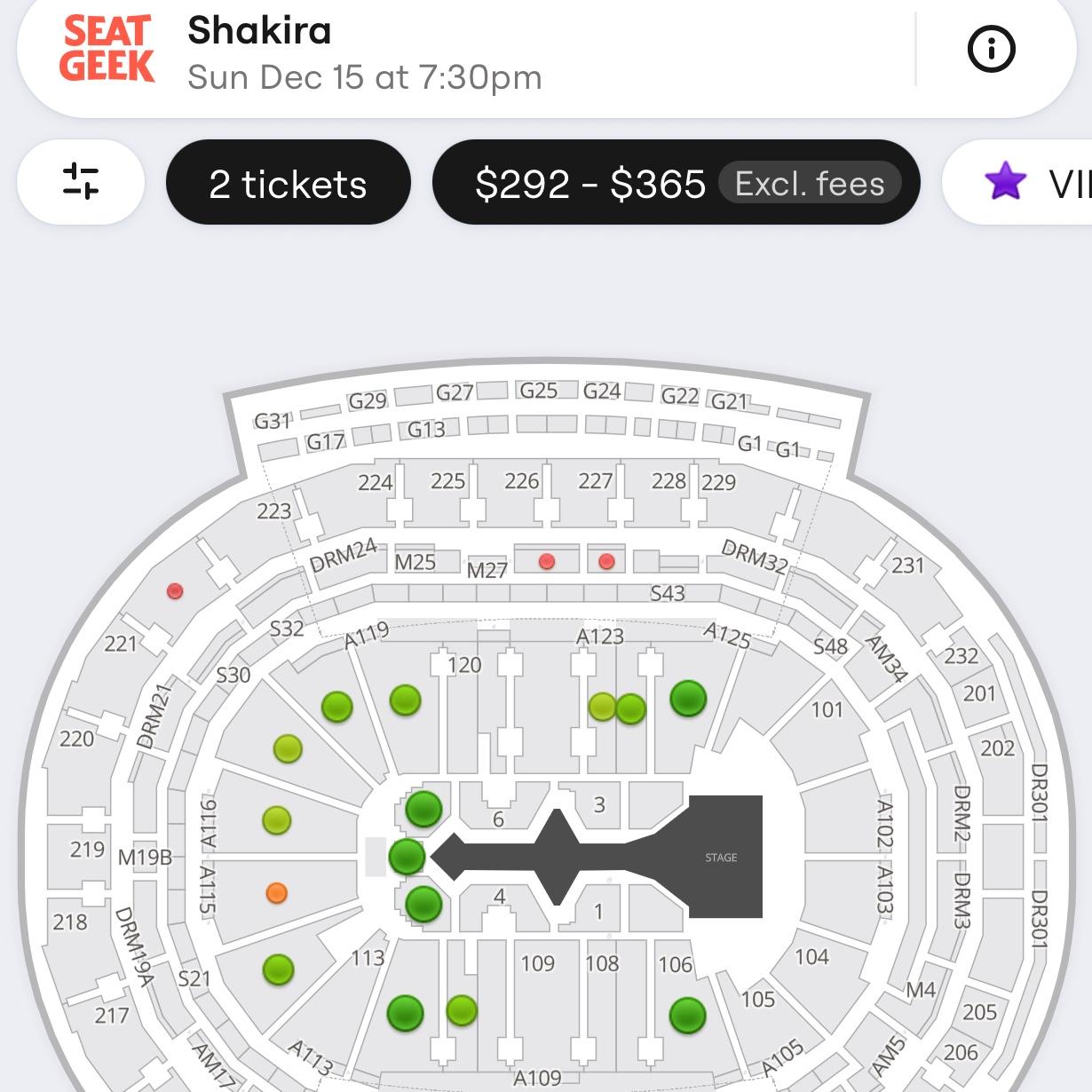 Shakira Tickets Detroit (Little Caesars Arena) - Dec 15, 2024 at 7:30pm | SeatGeek