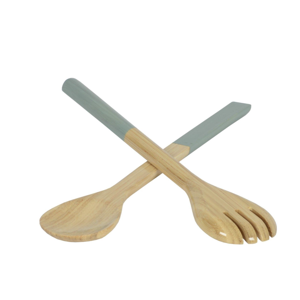 Bamboo Classic Salad Server Set | 14.6in Ice Blue