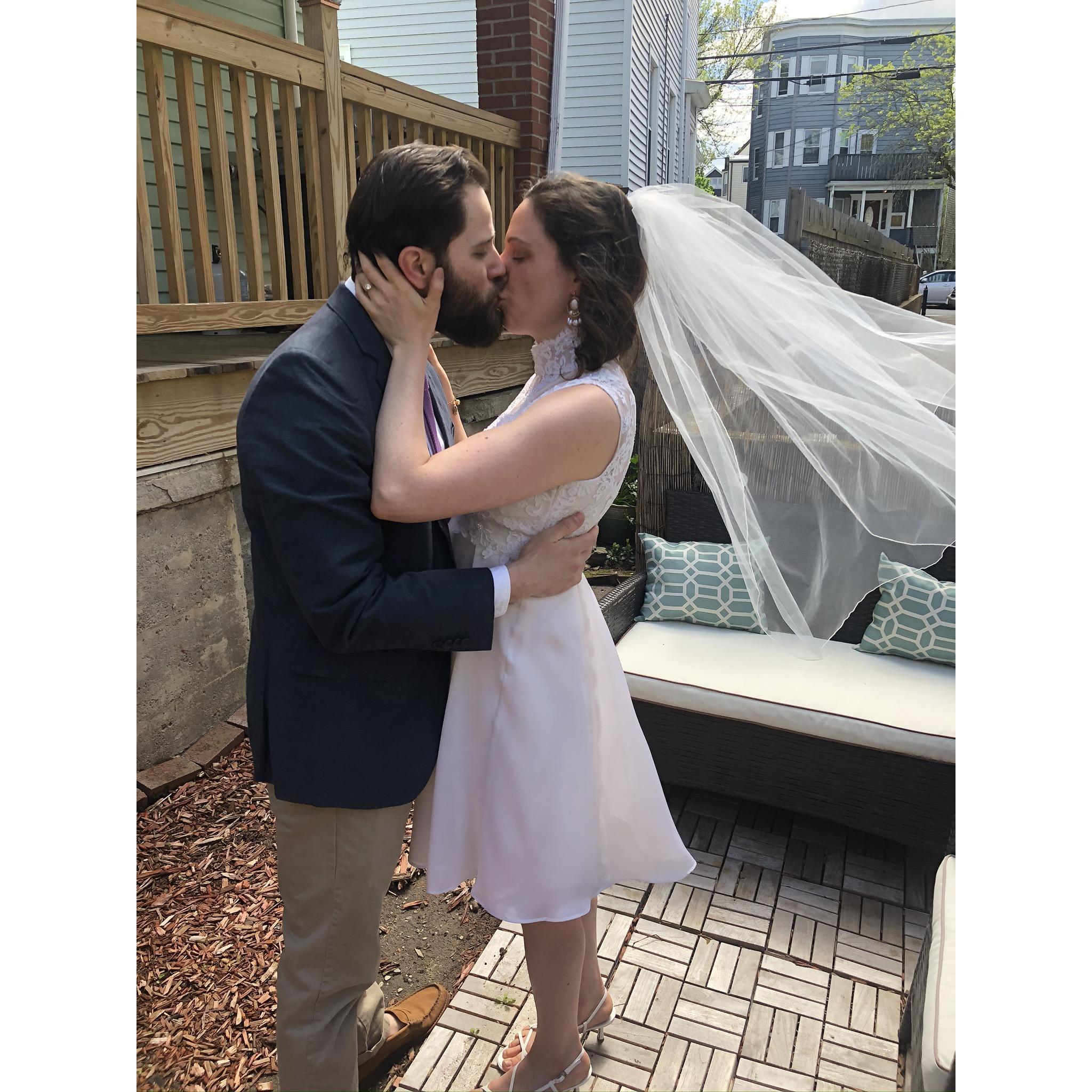 First look! In our backyard in Somerville. Thanks cousin Shira for the great pics!