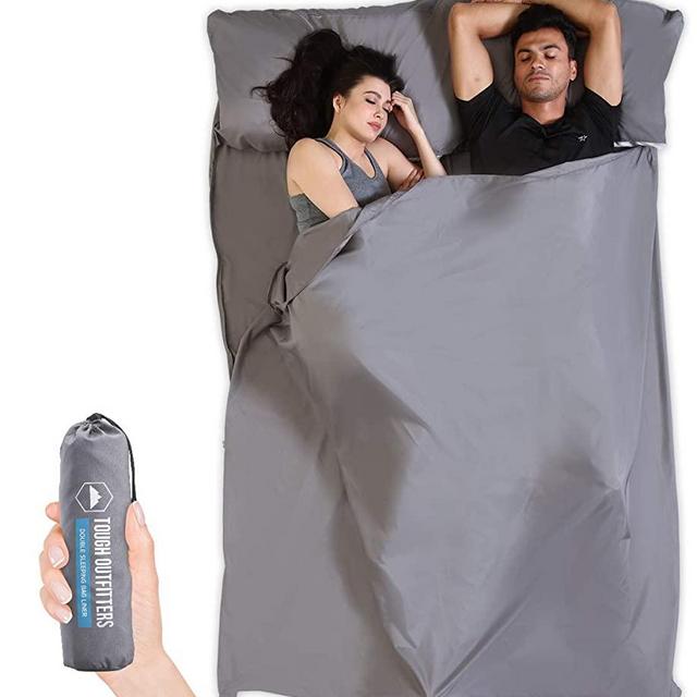 Sleeping Bag Liner - Camping Sheet Travel Bed Sack - XL Lightweight Camp Bag Liners for Adults - for Hotels, Hostels, Traveling, Backpacking & Hiking - Smooth, Breathable & Comfortable Fabric Linens