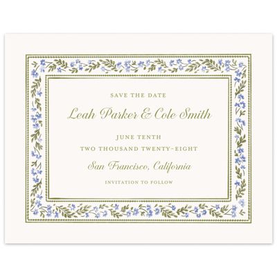 Beige Wedding Digital Save the Date - Pervenche Landscape
