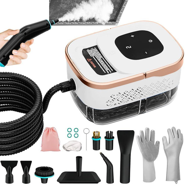 Steam Cleaner, 6 Steam Levels, 42oz Tank & 11 Pieces Accessories, 1500W High-Temperature Steam Cleaner for Home, Steamer for cleaning Car, Tile, Floor