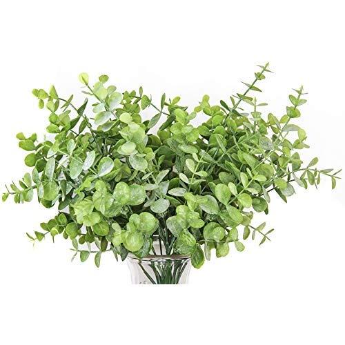 GreenCallow Artificial Farmhouse Eucalyptus (Pack of 3),Artificial Farmhouse Greenery Stems Fake Plants Foliage for Farmhouse,Home,Garden,Office,Patio,Wedding and Indoor Outdoor Decoration(Green)