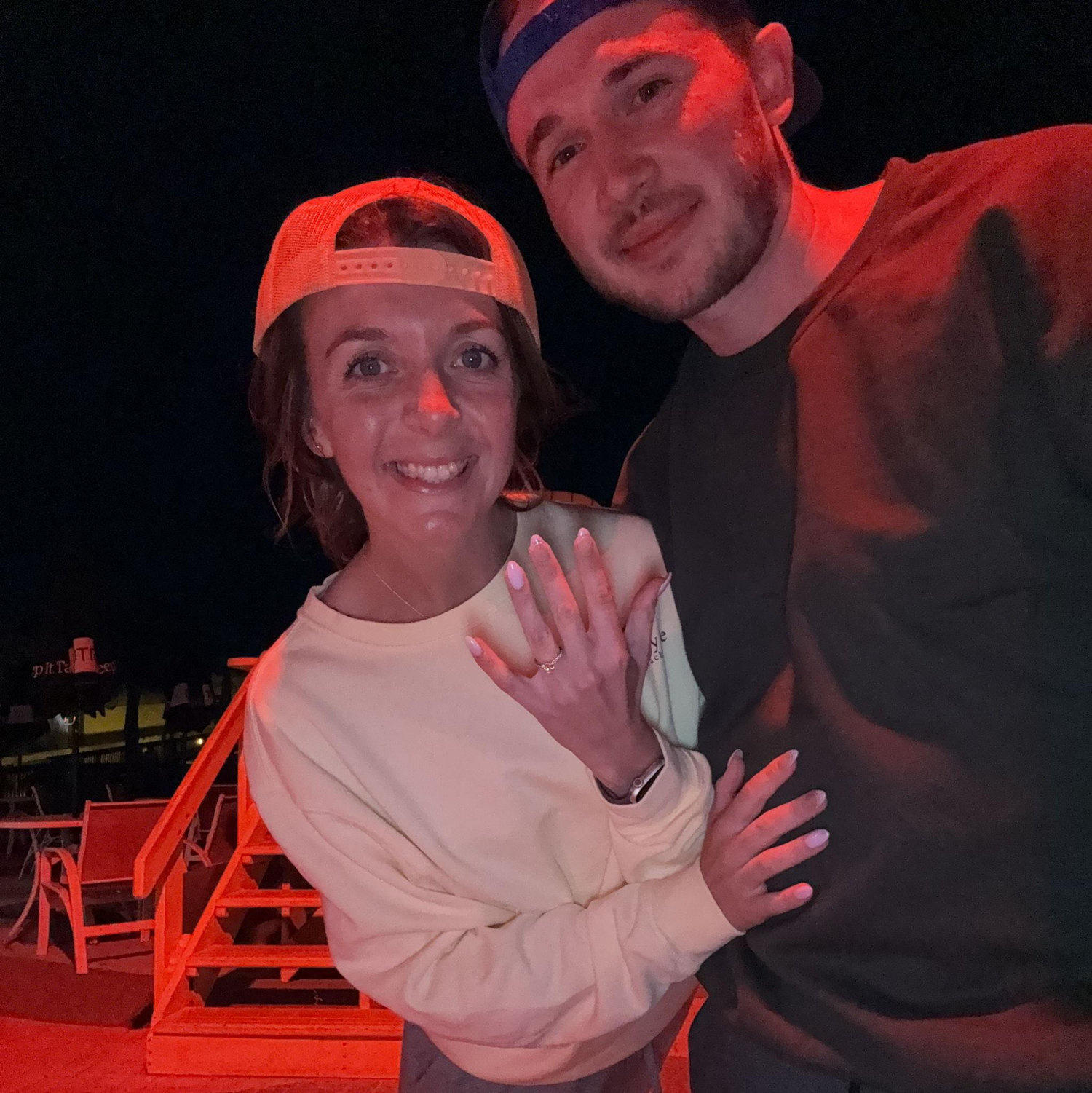 Right after Riley proposed! (Alysia was clearly prepared)