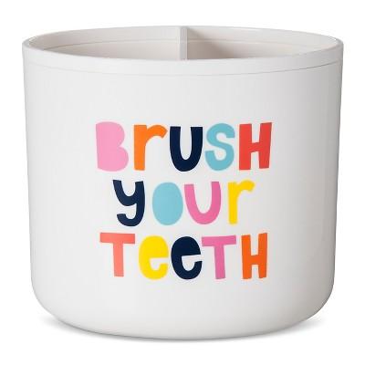 Brush Your Teeth Toothbrush Holder White - Pillowfort&#8482;