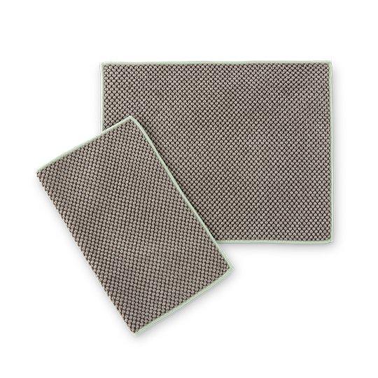 Refrigerator Drawer Liners, mushroom w/ sage trim(set of 2)