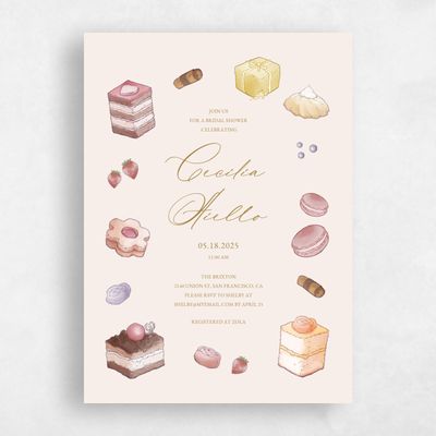 Beige Portrait Wedding Wedding Shower Invitation - Provencio Portrait