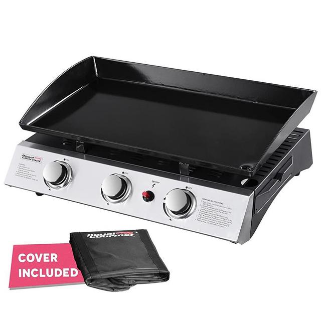 Royal Gourmet PD1300 Portable 3-Burner Propane Gas Grill Griddle,Black