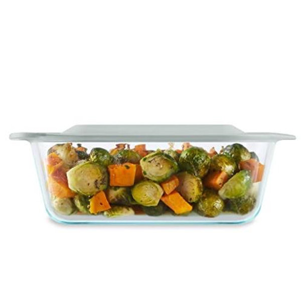 Pyrex Deep Glass Baking Dish with Plastic Lid 8x8