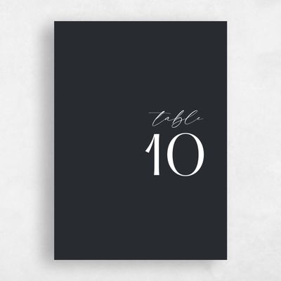 Black Wedding Table Number - Sundell