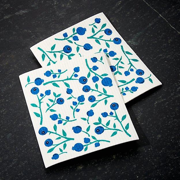 Blueberries Swedish Dish Cloths, Set of 2