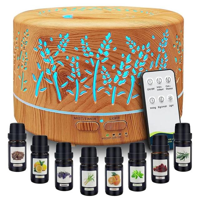 Diffusers for Essential Oils Large Room 600ml,Essential Oil Diffusers for Home with R/C,8/Set Oils Cool Mist Humidifier,7 Colors Lights & 3 Mist Mode Waterless Auto Off for Office Bedroom Decor Gifts