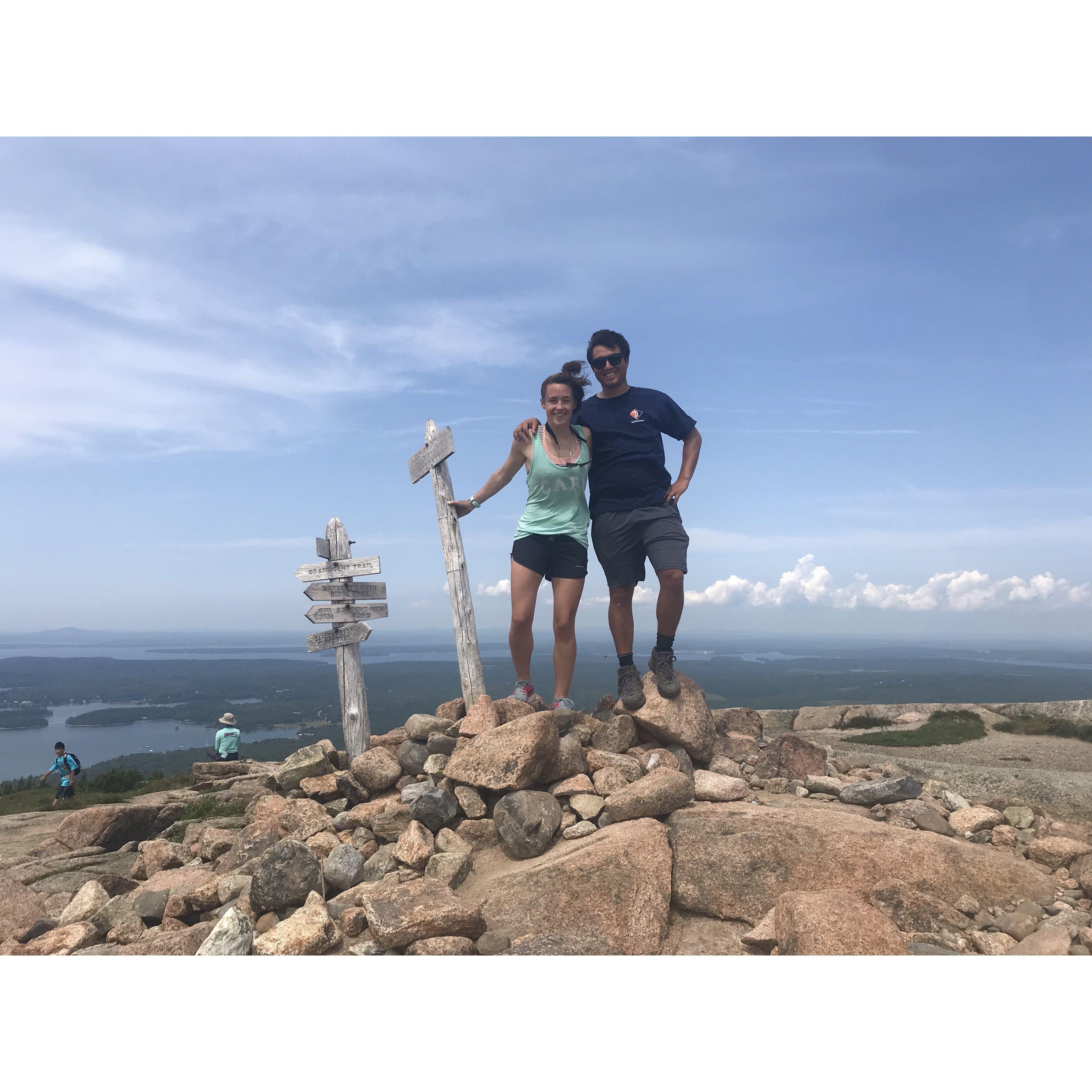 The second week we started dating we went up to Mount Desert Island on a road trip - ask us the full story at the wedding!
