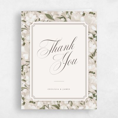 Canvas Tan, Beige Wedding Thank You - Annika Portrait