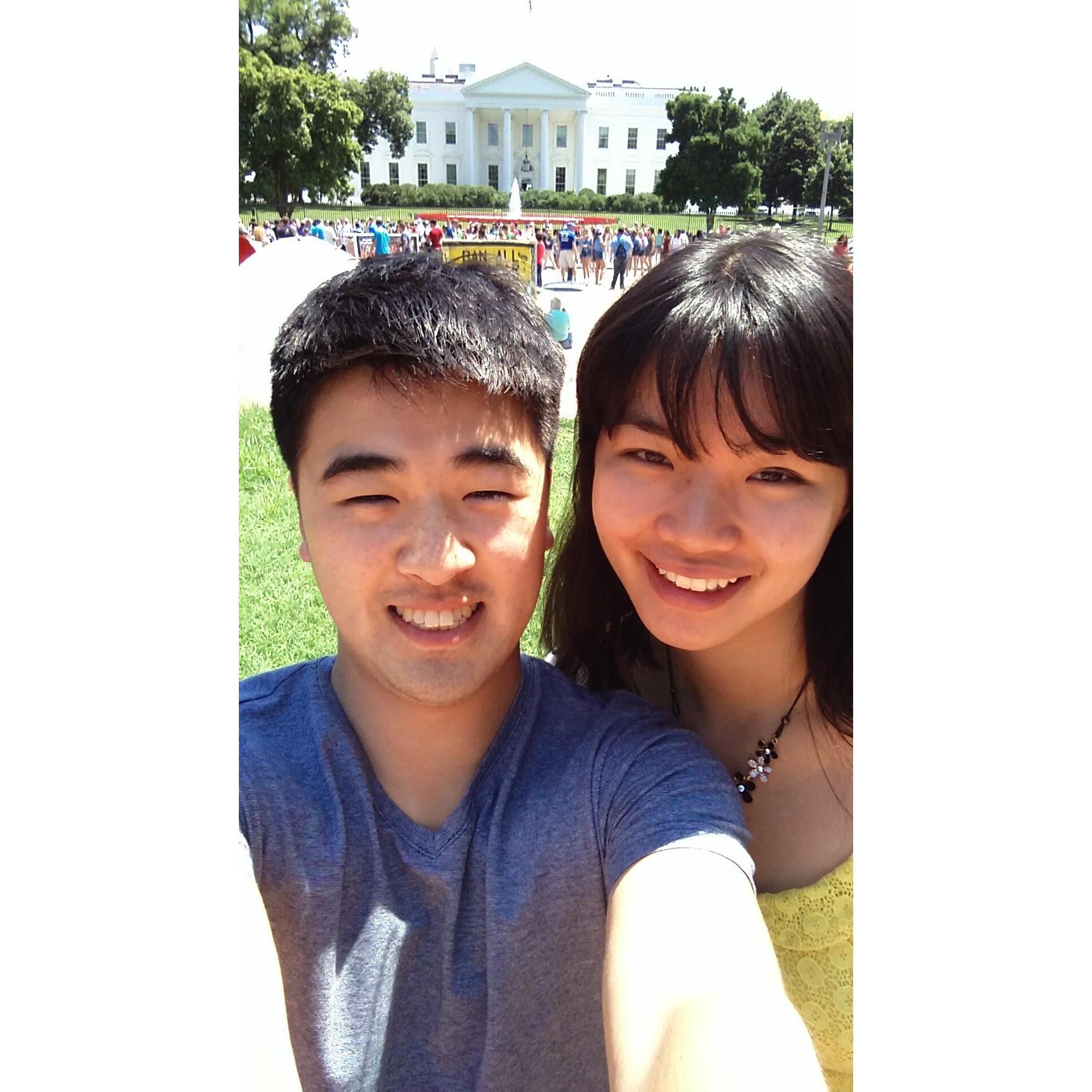 Another one of Julia's visits to DC. A selfie taken in front of the White House on the National Mall. :)