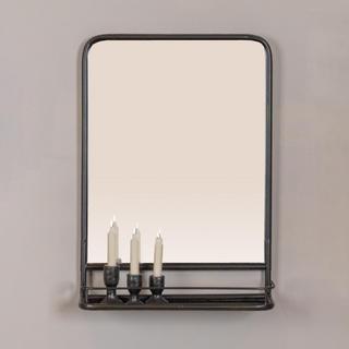 Framed Rectangle Wall Mirror with Shelf