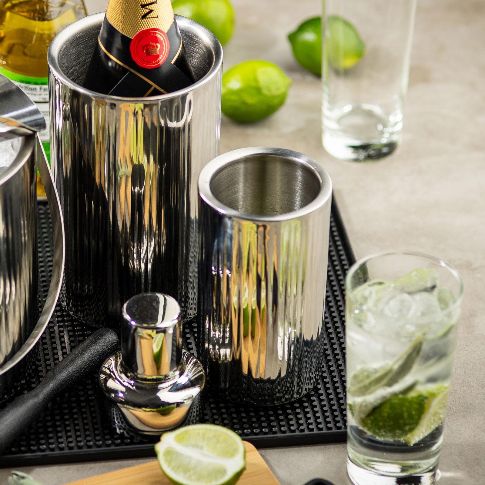 アシモクラフツ ネルデザインワークス a_lid凸 2枚セット チタンリッド Tablecraft, Ripple Mirror Double Wall 3-Piece Cocktail Shaker | Zola