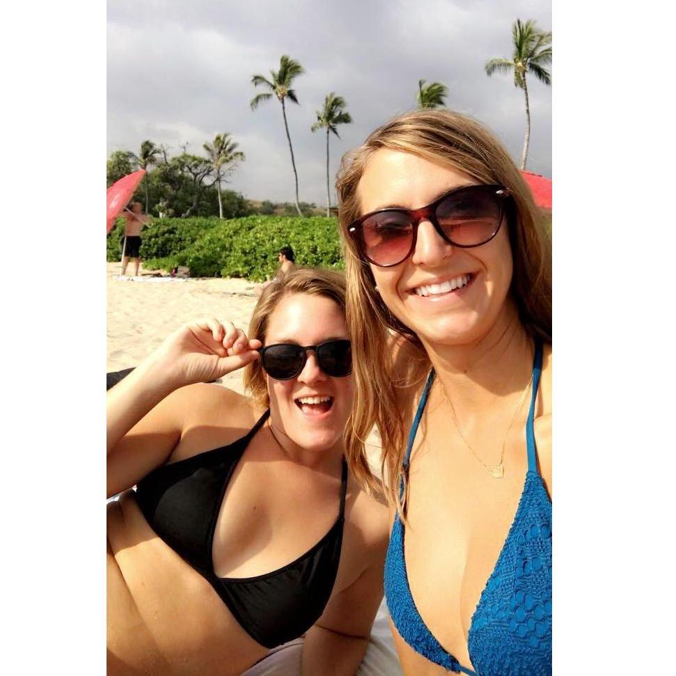Beach day with bridesmaid Ashley