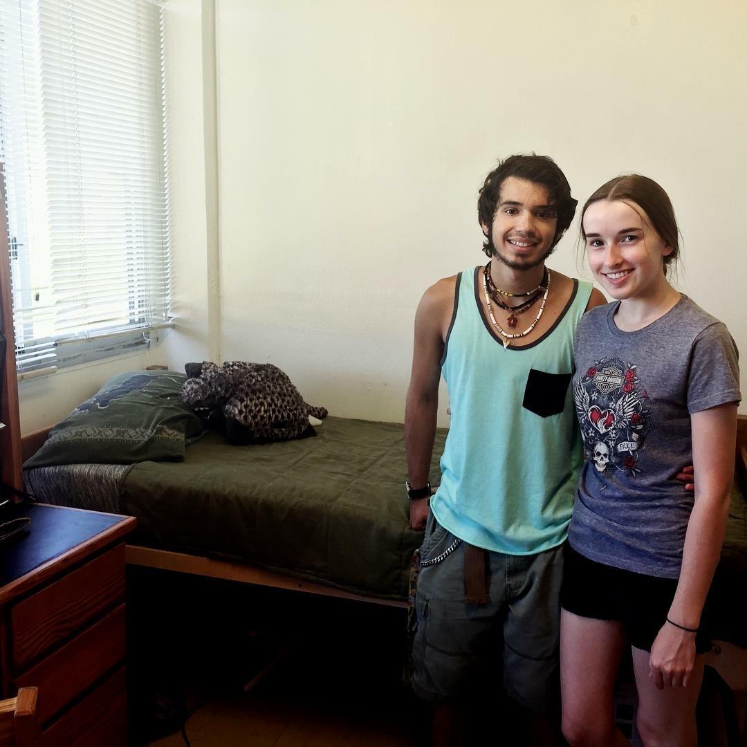 This photo was taken in Dakotah's dorm during move-in day at Arkansas State University. - August 19, 2017