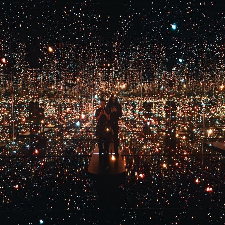One of our favorite things to do in a new city is to visit an art gallery. In this photo we went to the Centre Pompidou-Metz in Metz, France and saw our first Yayoi Kusama exhibition.