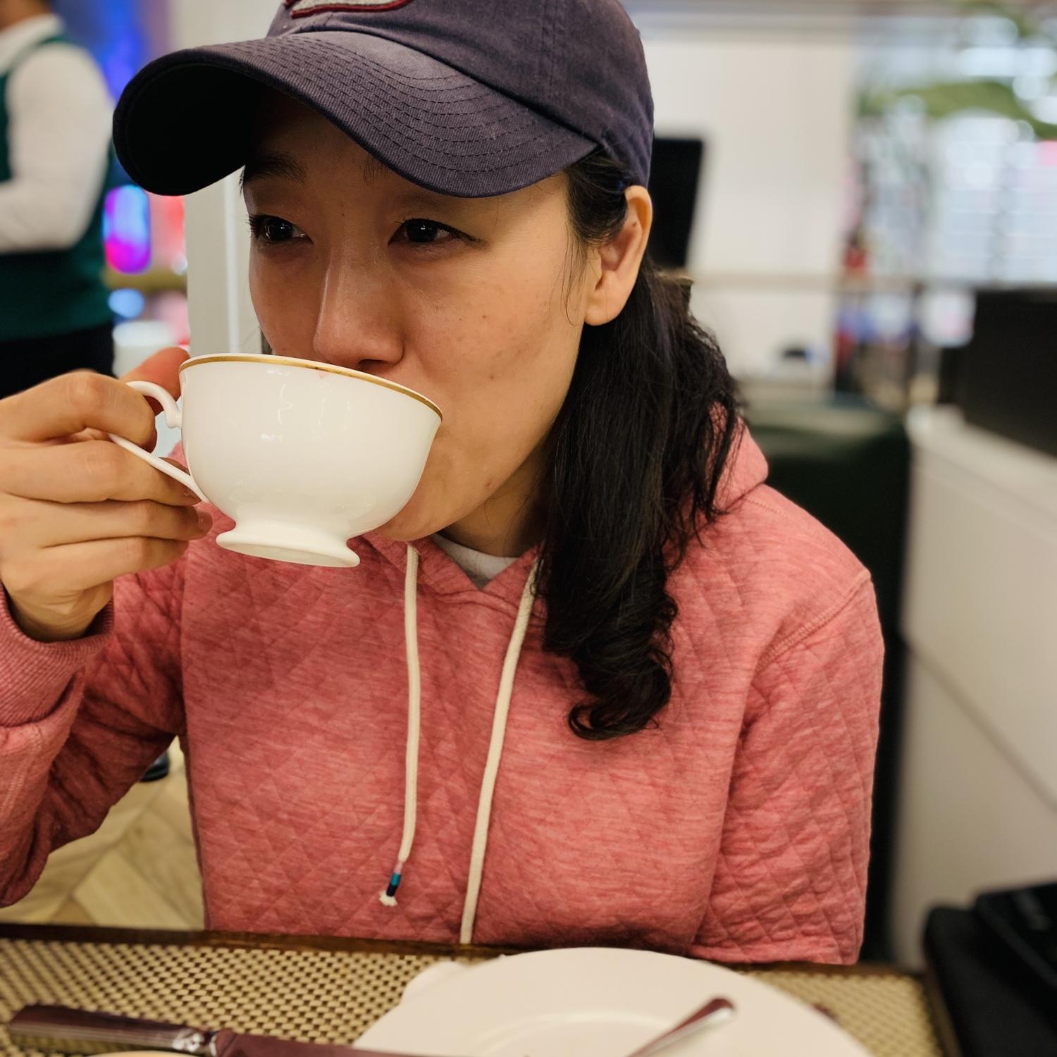 ...drinking delicious Harrod's tea...