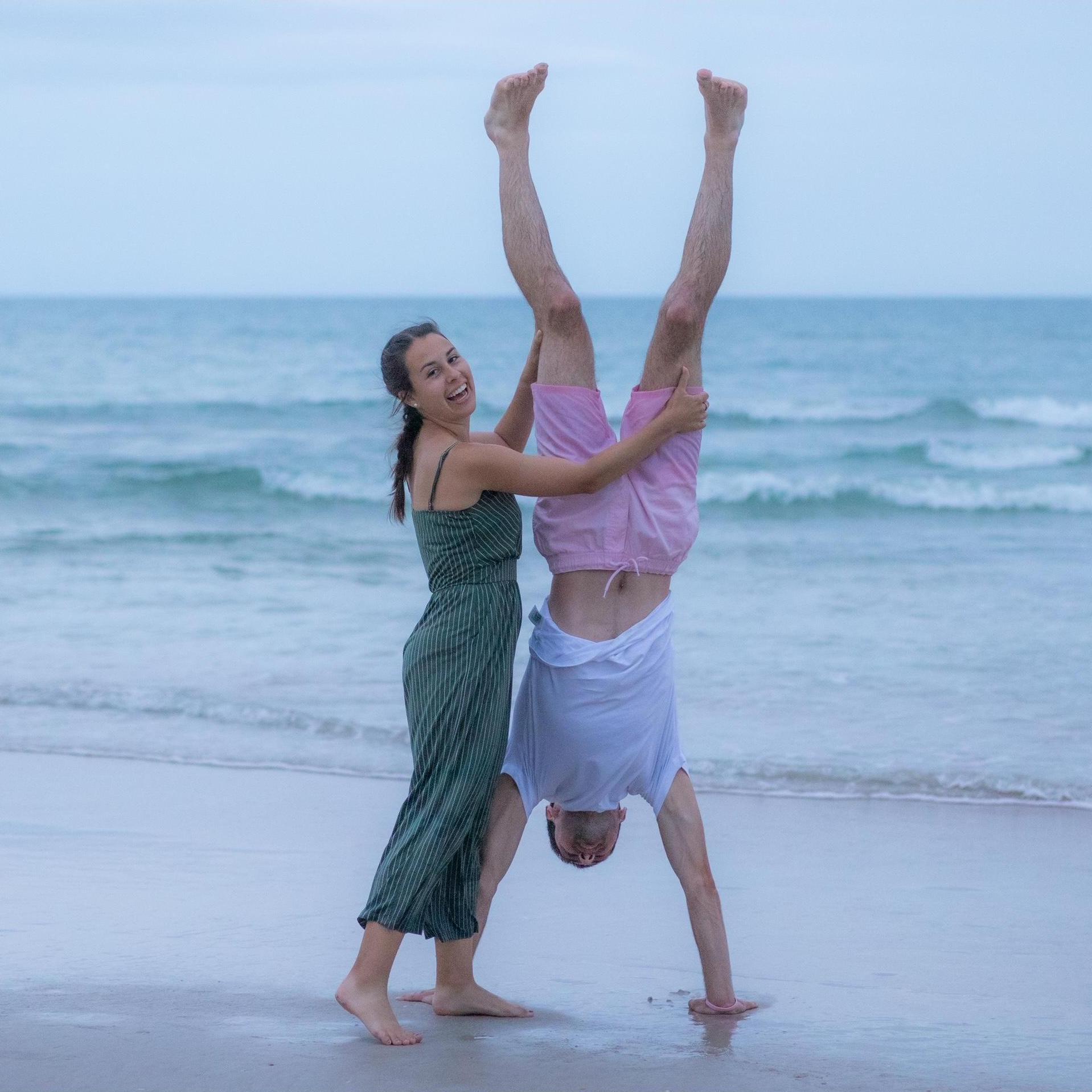 Conner attempting a handstand and me attempting to hold him up lol. Photo was taken by Josh Johnson.