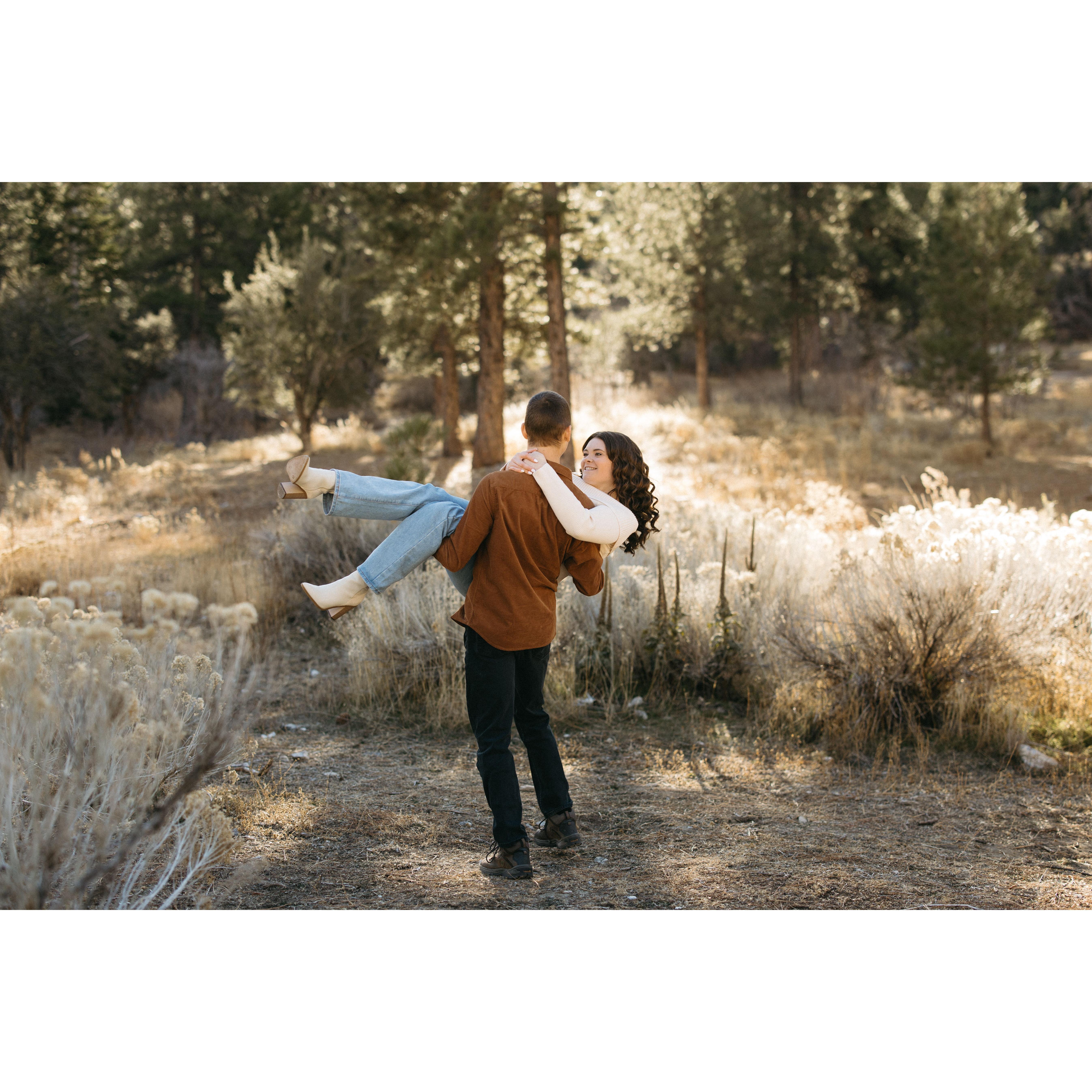 Engagement photos, MT Charleston. December 18th, 2023
