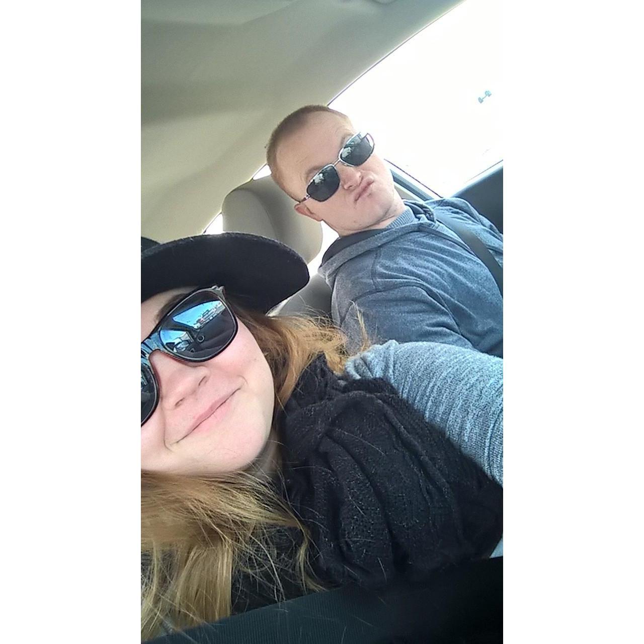 On our way for Chris to meet his future in laws for the first time!
