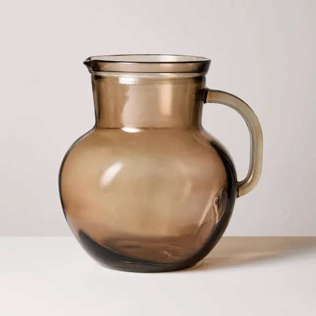 78oz Recycled Glass Pitcher Brown - Hearth & Hand™ with Magnolia