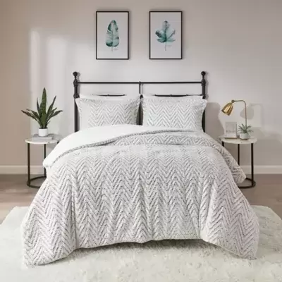 Madison Park®Adelyn 3-Piece Brushed Fur King/California King Duvet Cover Set in Ivory