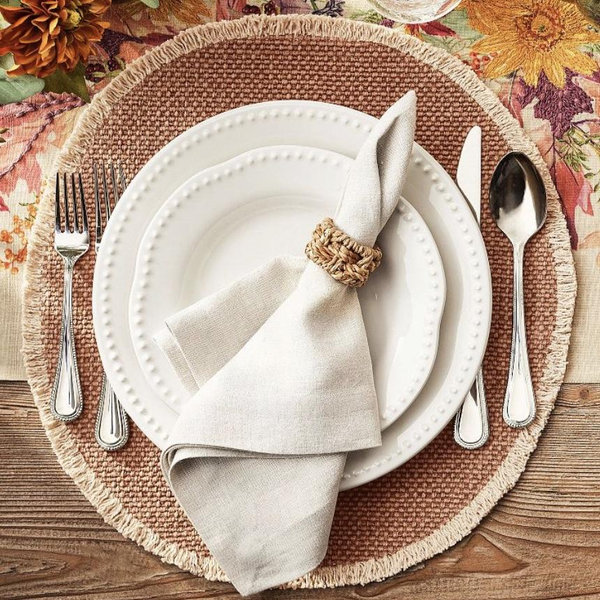 Emma Beaded Stoneware Salad Plates - Set of 4 - True White