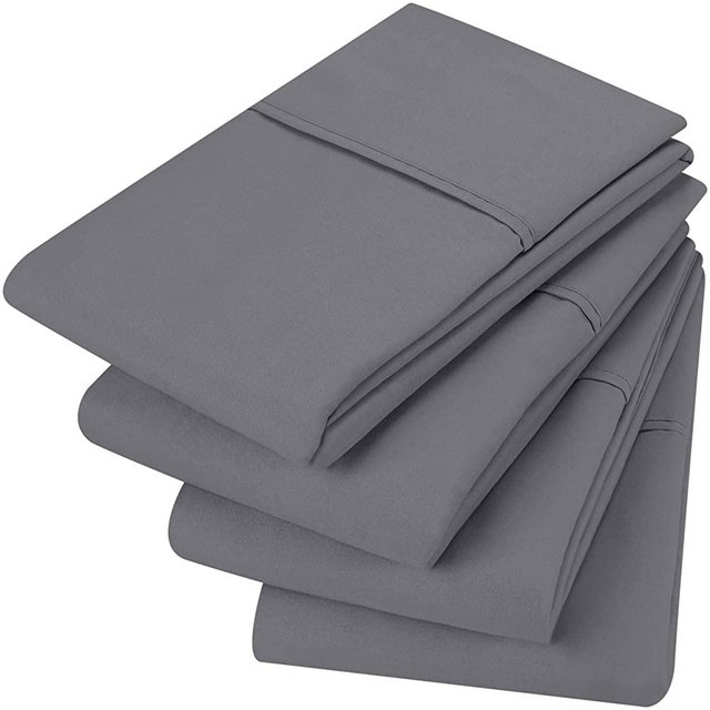 Utopia Bedding King Pillowcases - 4 Pack - Envelope Closure - Soft Brushed Microfiber Fabric - Shrinkage and Fade Resistant Pillow Covers 20 X 40 (King, Grey)