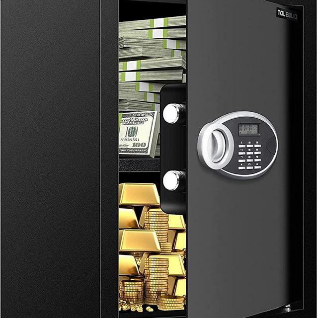 2.3 Cubic Large Fireproof Waterproof Safe Box for Home, Fireproof Safe with Digital Keypad Key, Security Home Safe for Money Firearms Medicine Valuables