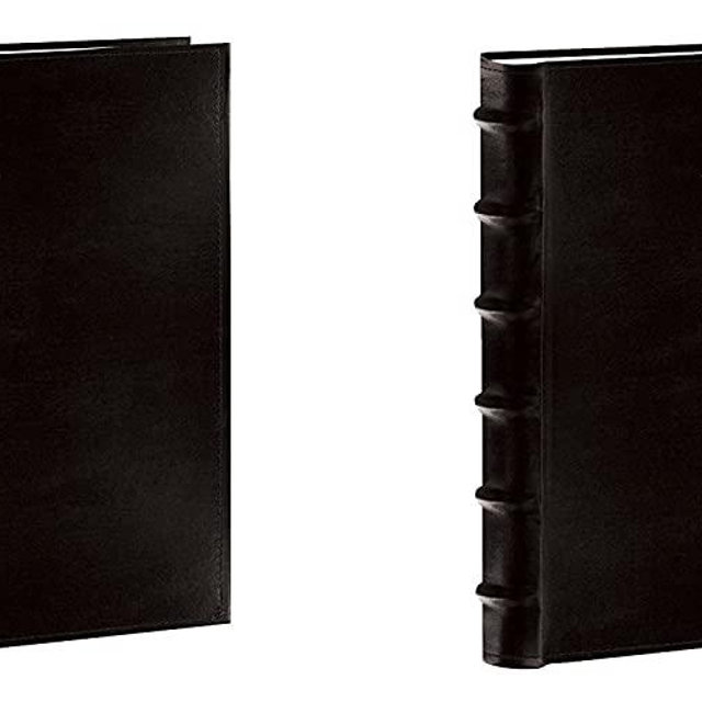 Pioneer Sewn Bonded Leather BookBound Bi-Directional Photo Album, Holds 300 4x6" Photos, 3 Per Page. Color: Black. Two Pack