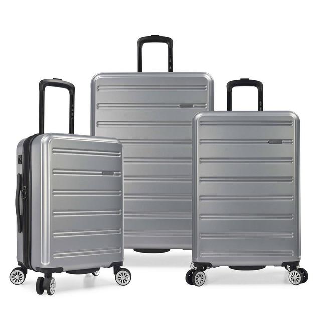 Travel Select Snow Creek Matte 3pc Hardside Spinner Luggage Set with USB Port - Silver