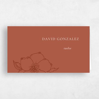Burnt Orange Wedding Place Card - Cardinell