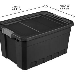 Sterilite 12-Pack Plastic Storage Bins with Lids, Stackable Containers, 19 Gallon, Black