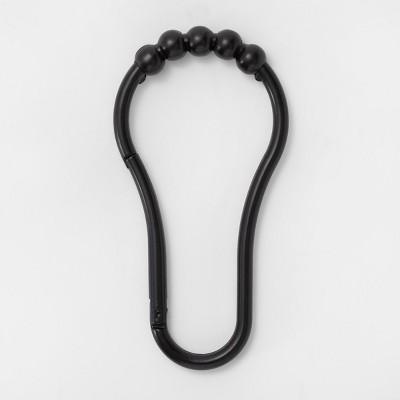 V Hook Shower Curtain Rings Matte Black - Made By Design™