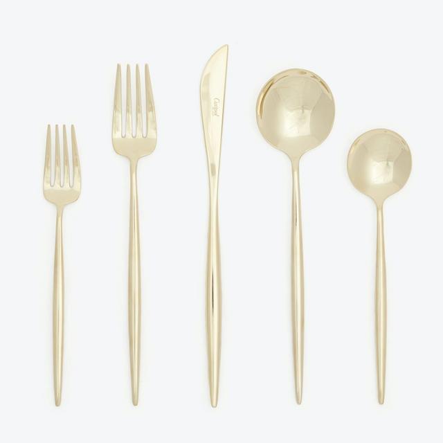 Moon 5-Piece Flatware Set Polished Champagne