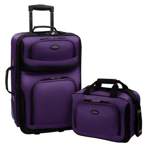 U.S. Traveler Rio Carry-on Lightweight Expandable Rolling Luggage Suitcase Set
