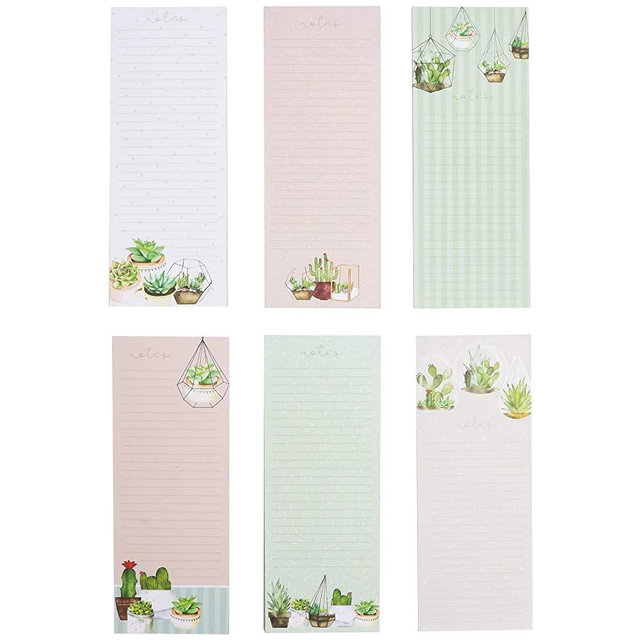 Magnetic To Do List Notepads, Succulent Design (40 Sheets, 12-Pack)